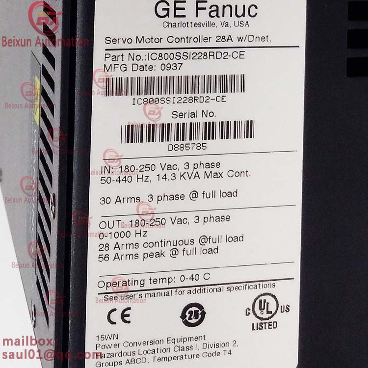 GE Fanuc IC8008SSI228RD2 Servo Motor Controller 28A IC8008SS1228RD2-CE